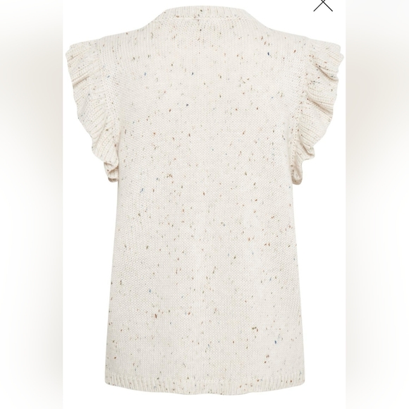 SAINT TROPEZ EUC FLUTTER SLEEVE SWETAER VEST - Picture 2 of 5